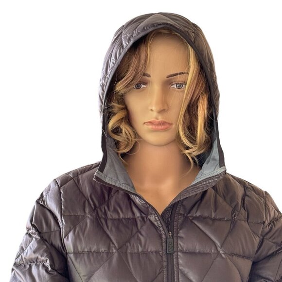 Nike Striuke Alliance Down Hooded Puffer Grey Duck Down 2 Pockets Women's Med - Picture 5 of 10